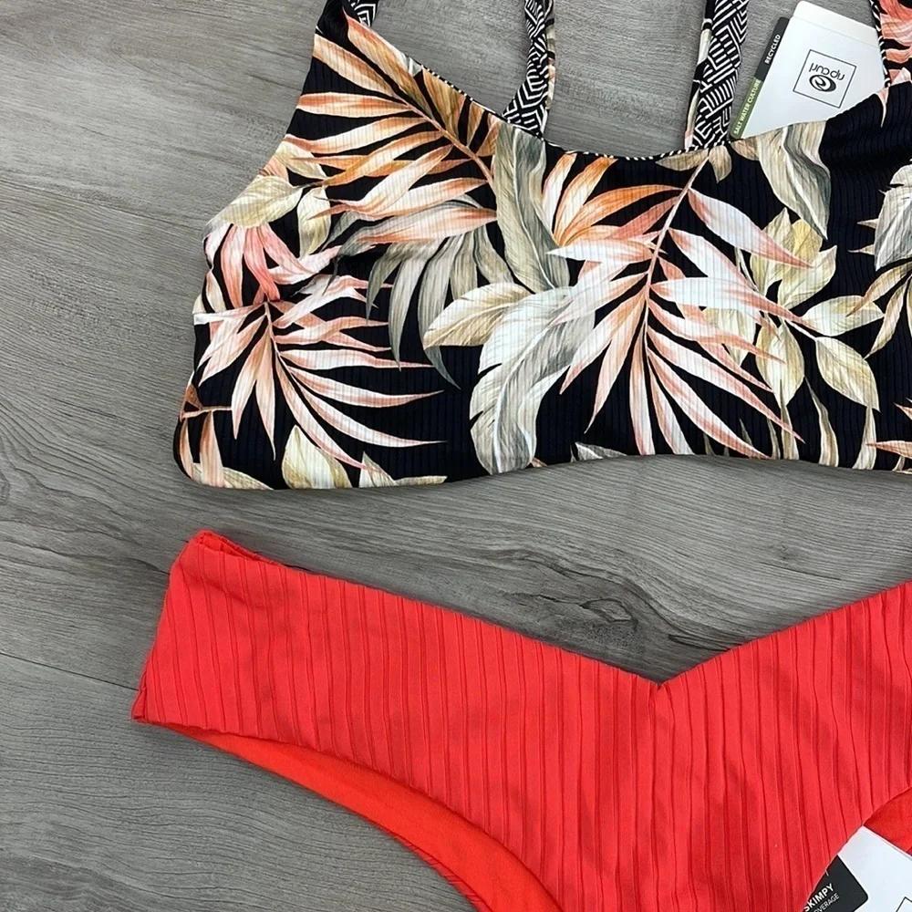 ☀️RIP CURL☀️ reversible HAVANA TWIST CROP PREMIUM SKIMPY HIPSTER BIKINI …